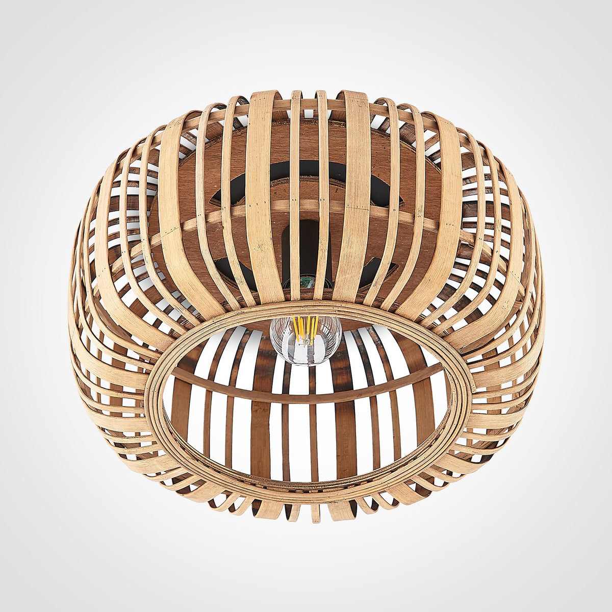Lindby Canyana Deckenlampe Deckenleuchte Lampe Leuchte aus Rattanschirm natur - 4251096596595