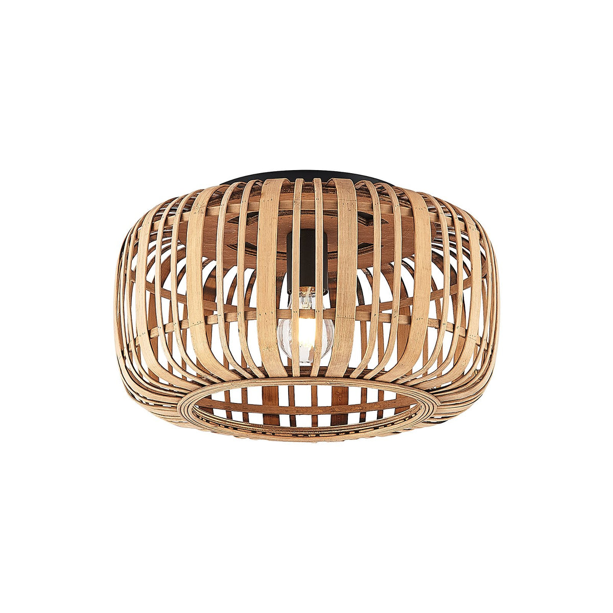 Lindby Canyana Deckenlampe Deckenleuchte Lampe Leuchte aus Rattanschirm natur - 4251096596595