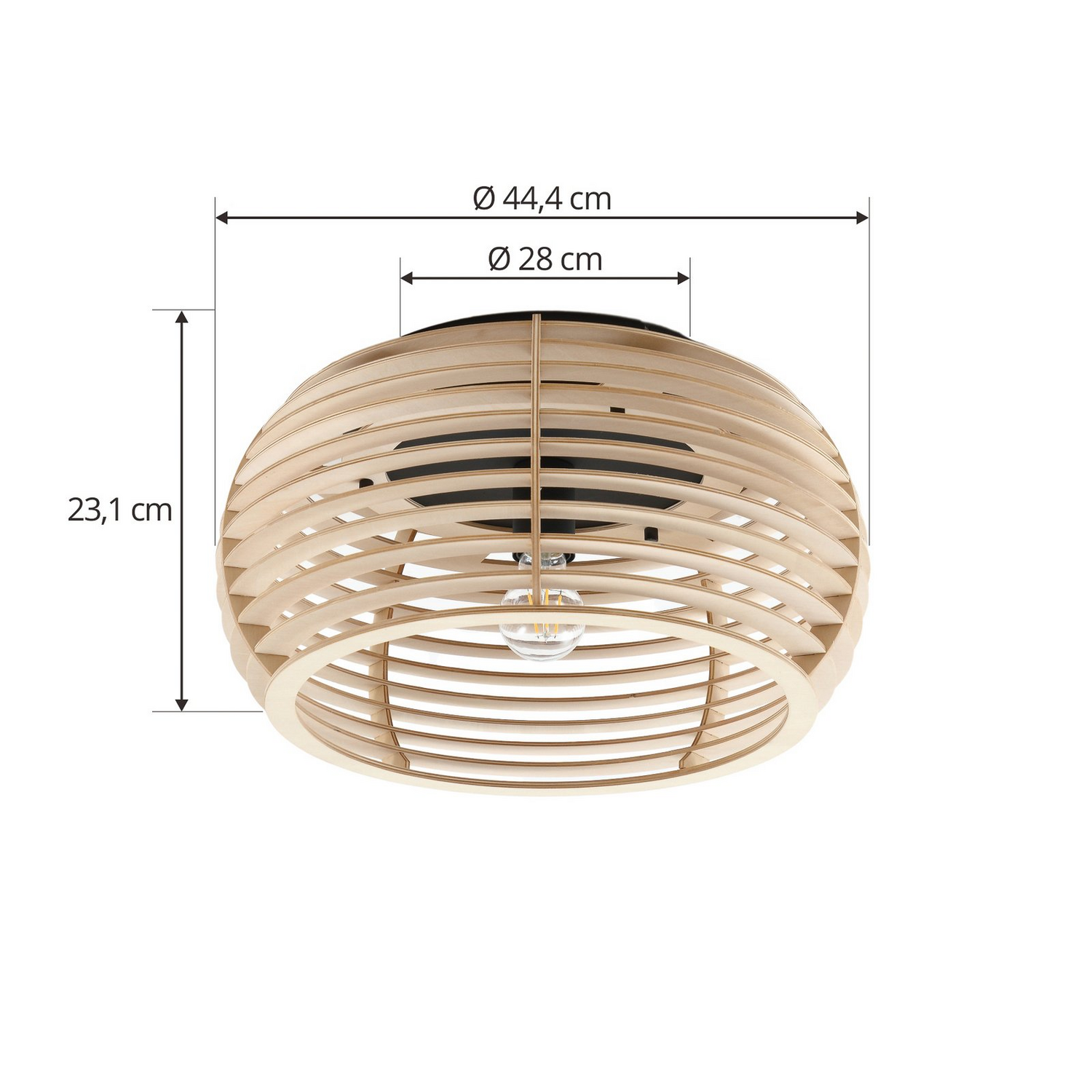 Lindby Deckenleuchte Lampe Holz E27 Ediz 1 Flammig Leuchte Led ø 44,4 Cm B-Ware - 4251911777307
