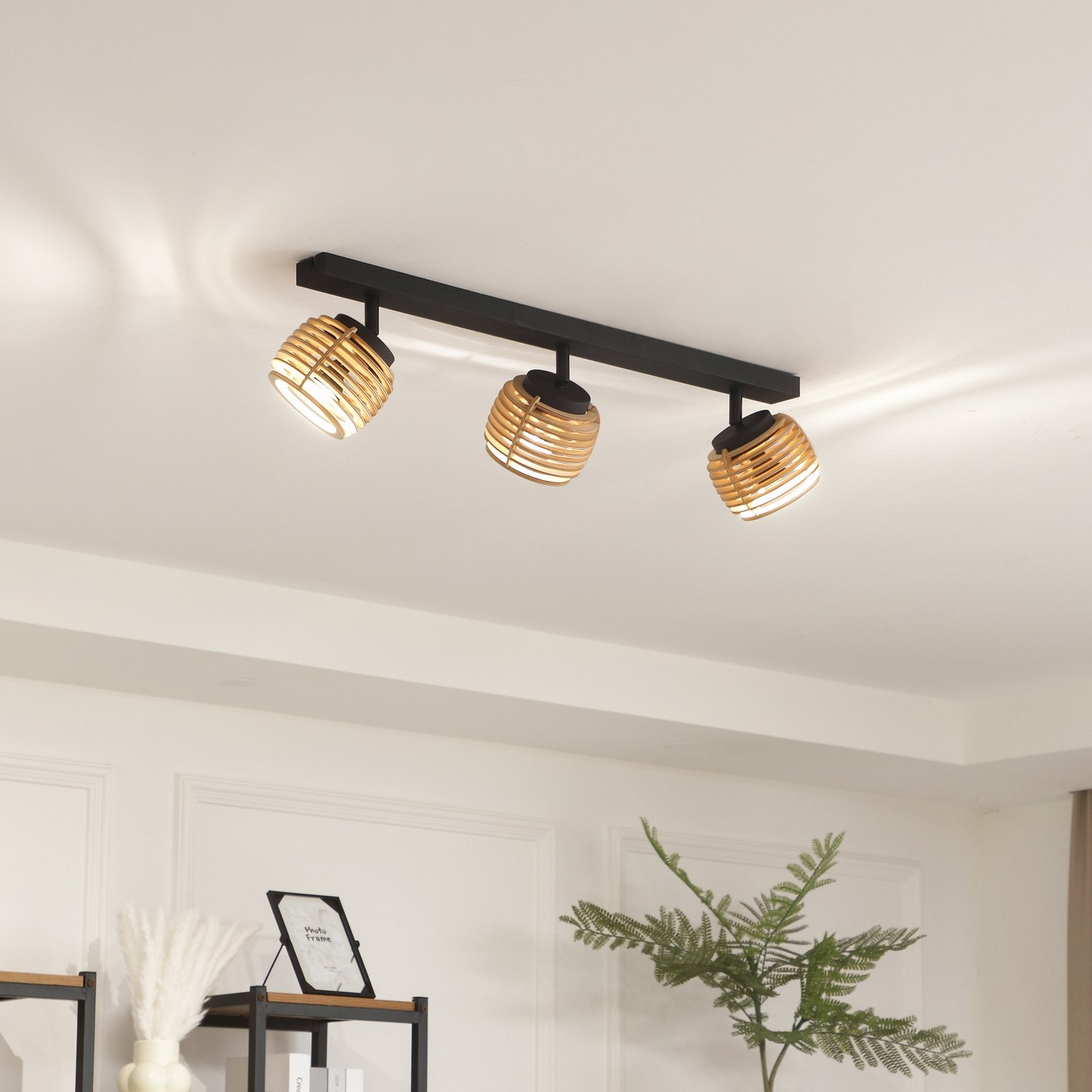 B-Ware Lindby Deckenleuchte Ediz, 3 Flammig Gu10 Holz 73 Cm Lang Deckenlampe Lampe Spot - 4251911777338