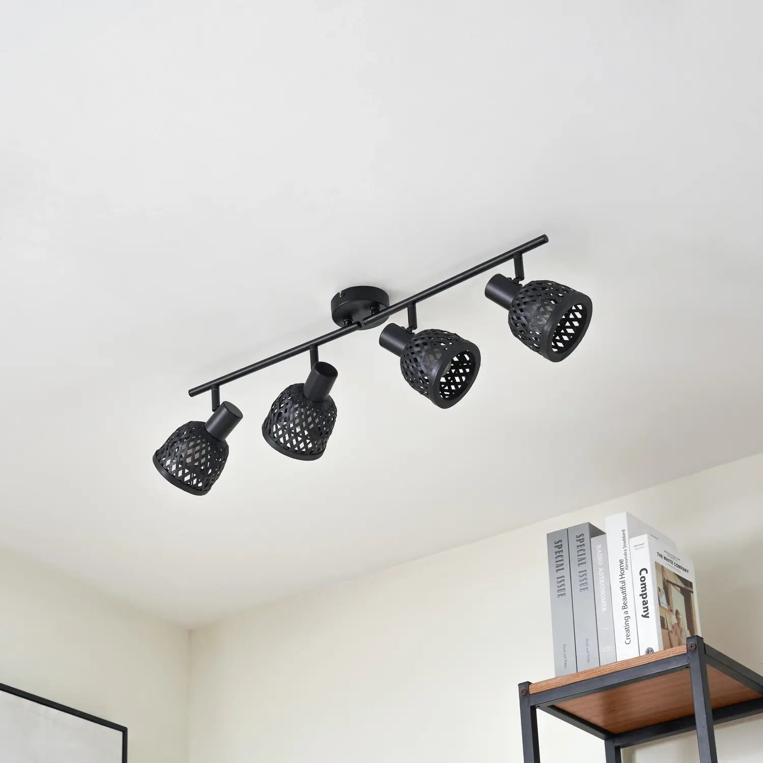 B-Ware Lindby Deckenleuchte Lampe Eskil Schwarz Bambus 4 Flammig E14 Led Leuchte Licht - 4251911794502