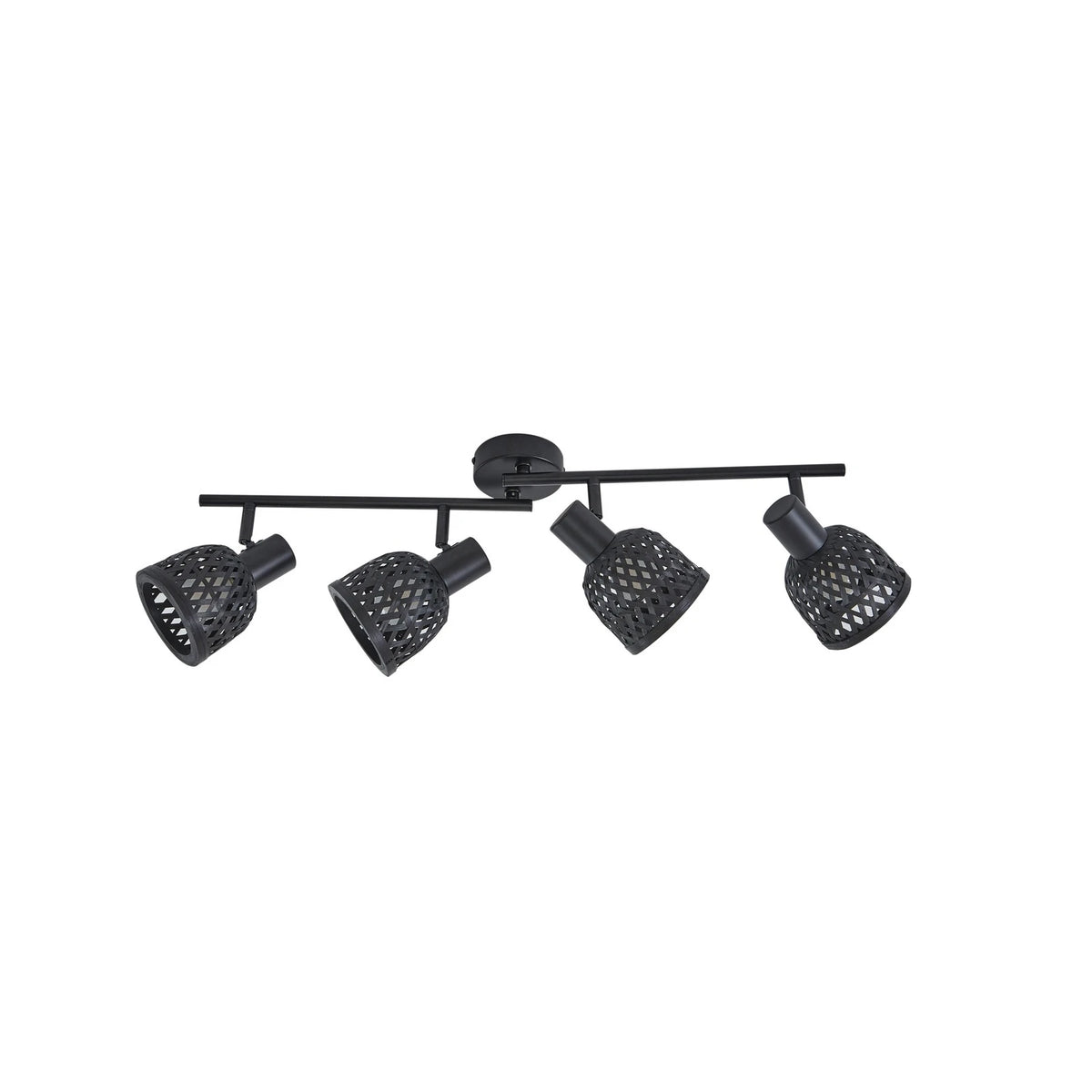 Lindby Deckenleuchte Lampe Eskil Schwarz Bambus 4-flammig E14 LED Leuchte Licht - 4251911794502