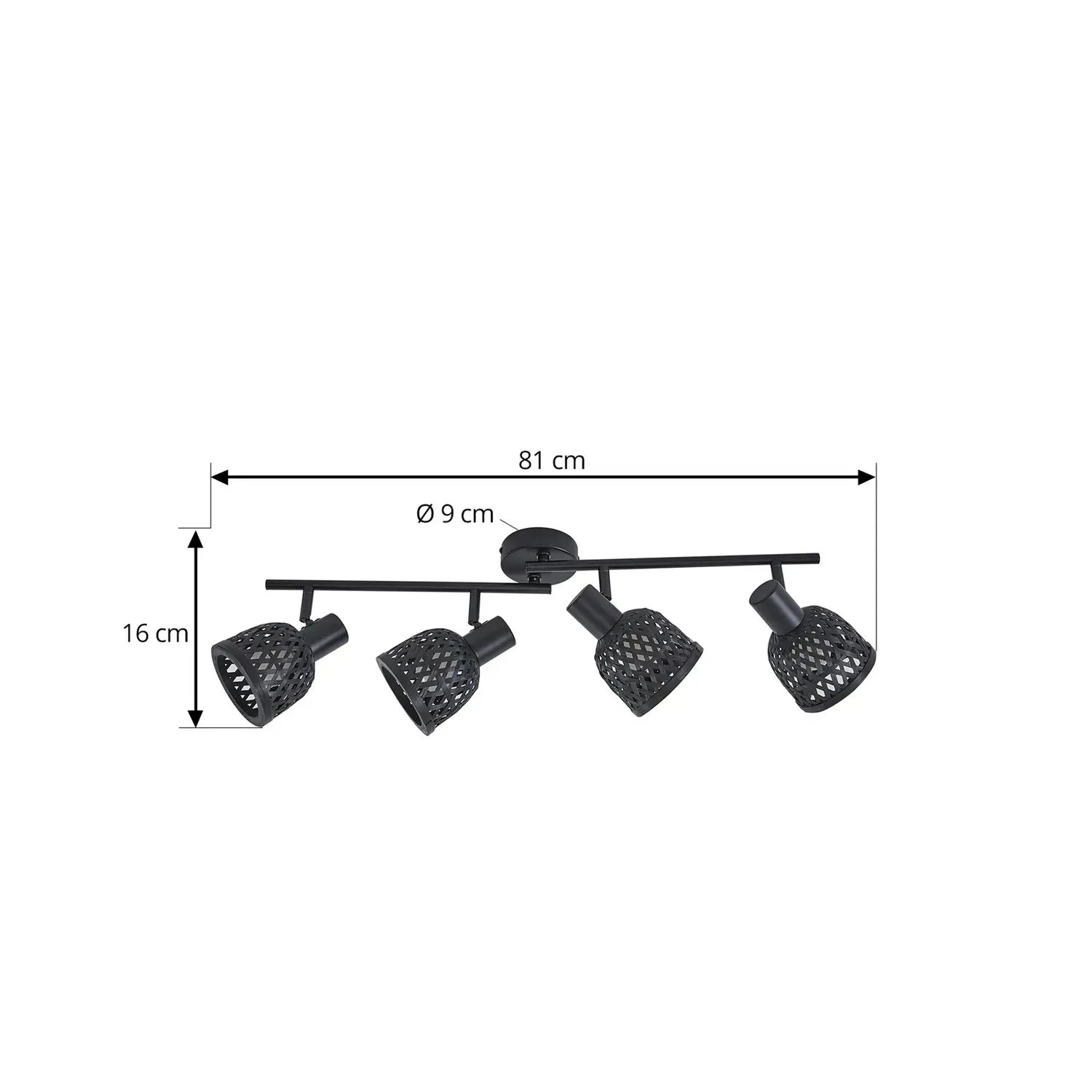 B-Ware Lindby Deckenleuchte Lampe Eskil Schwarz Bambus 4 Flammig E14 Led Leuchte Licht - 4251911794502