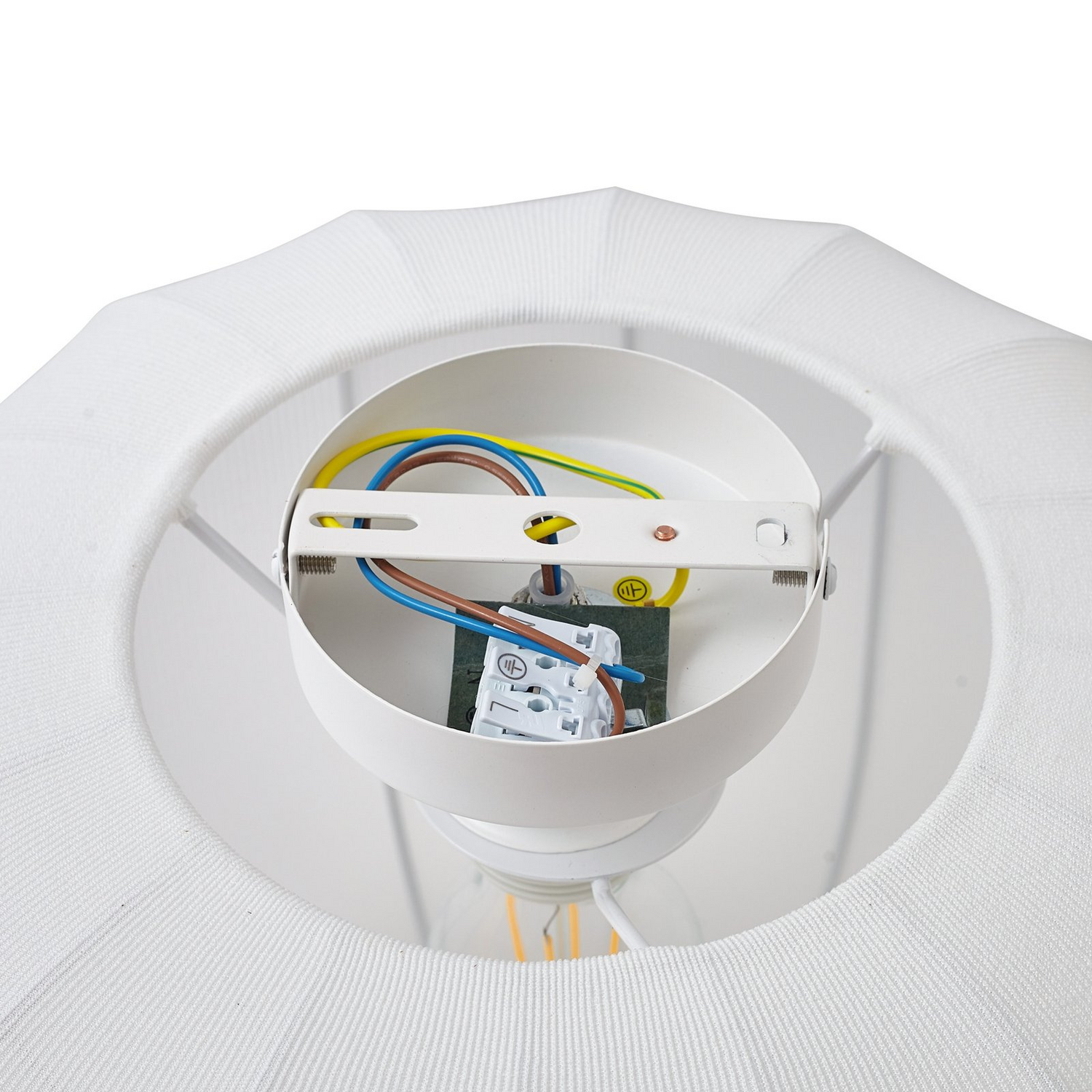 B-Ware Lindby Deckenleuchte Helin Weiß Stoff ø 35 Cm Deckenlampe Lampe Leuchte Spot