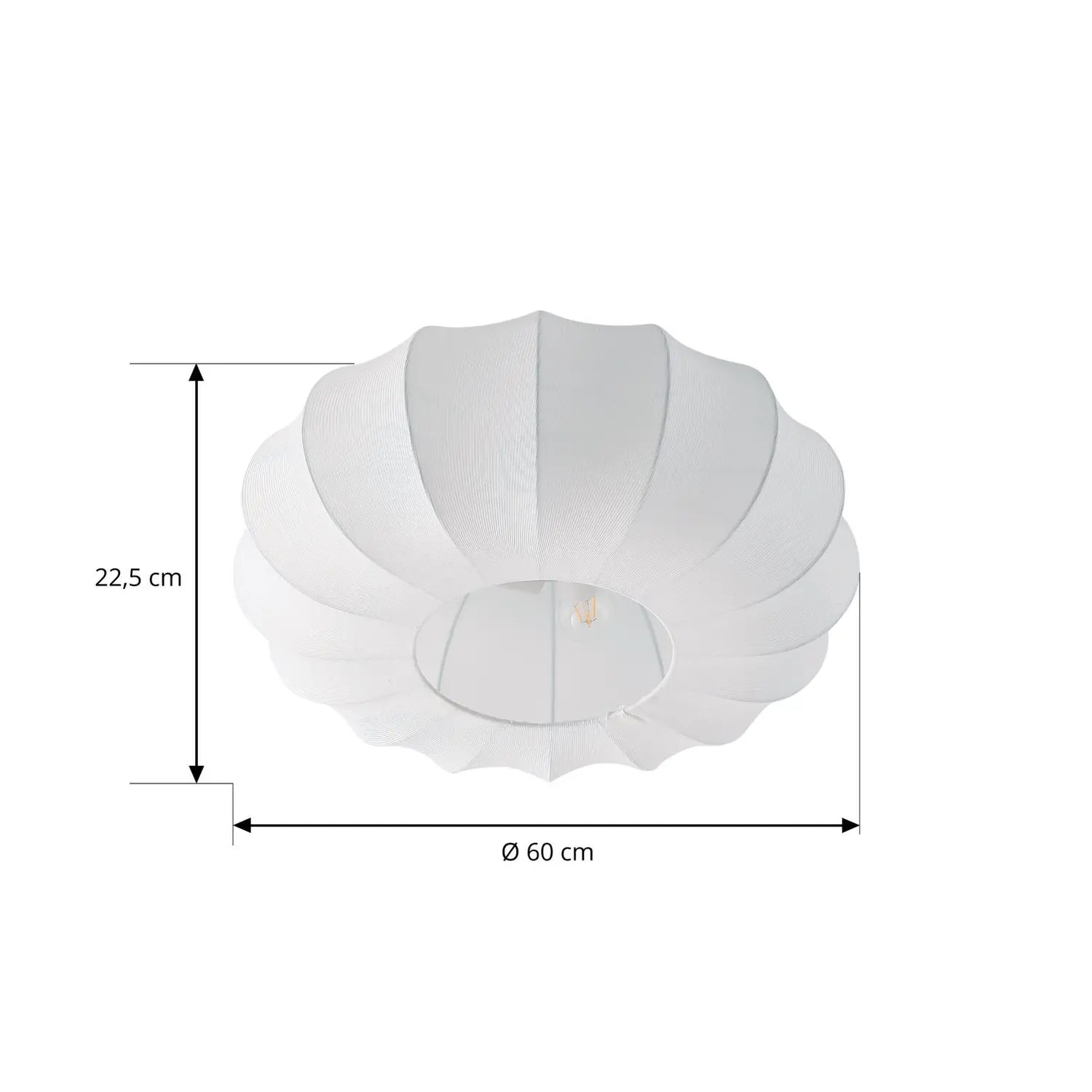 B-Ware Lindby Deckenleuchte Helin Deckenlampe ø60cm Wohnzimmerlampe Textil E27 Weiß 54 - 4255830905100