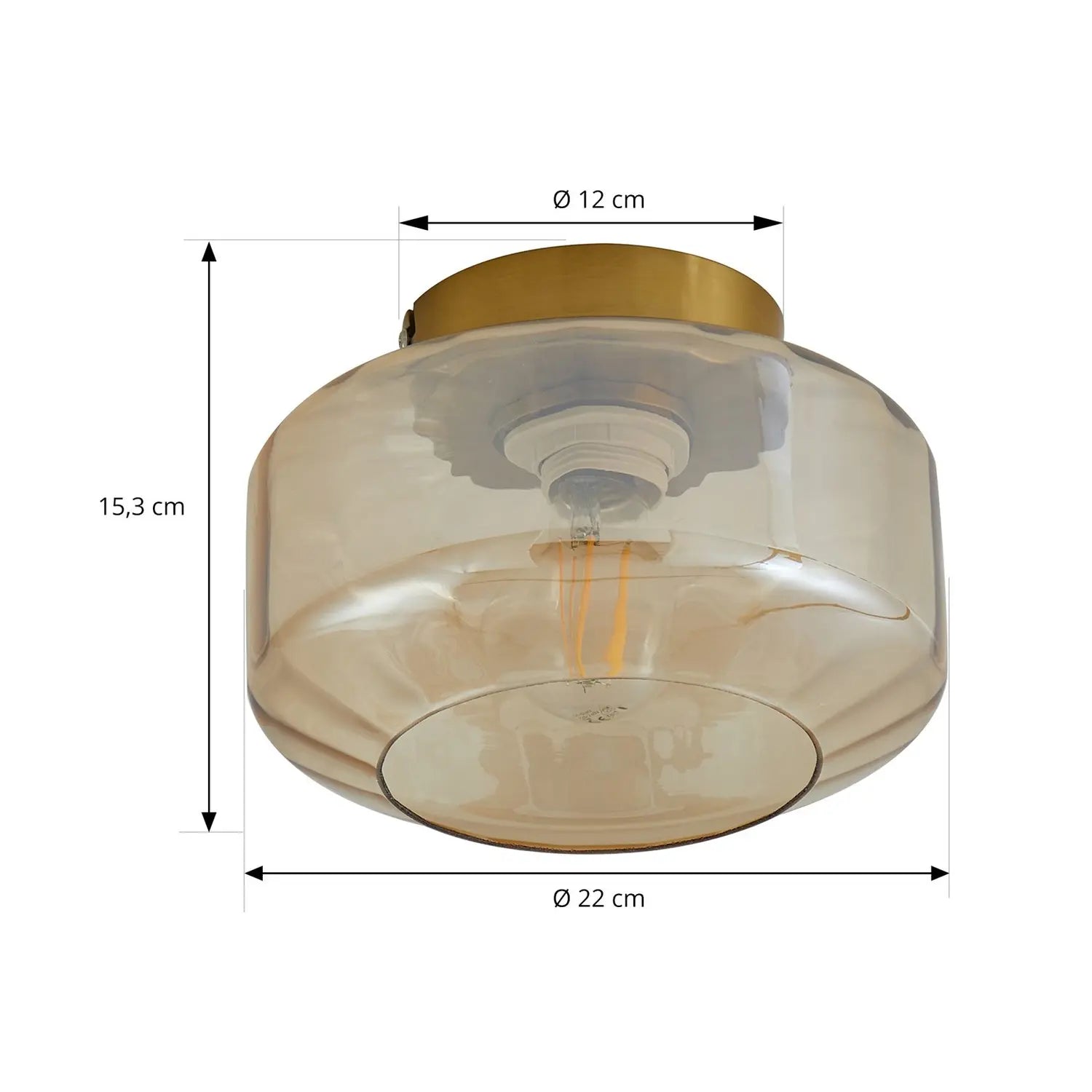 B-Ware Lindby Deckenleuchte Lampe Hildur Amber Glas ø 22 Cm503 - 4251911793529