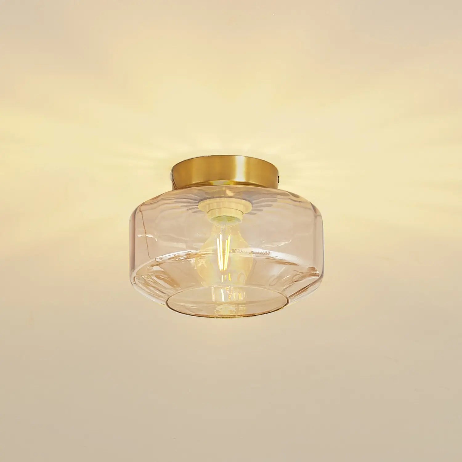 B-Ware Lindby Deckenleuchte Lampe Hildur Amber Glas ø 22 Cm503 - 4251911793529