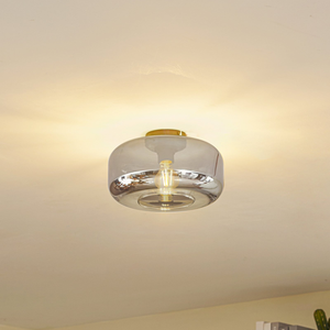 B-Ware Lindby Deckenleuchte Hildur ø 28,5 Cm Rauchgrau Glas Deckenlampe Lampe Leuchte