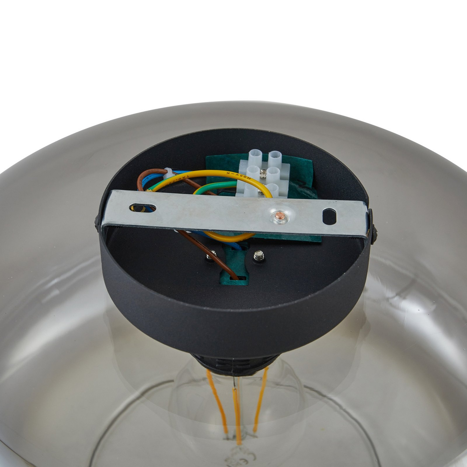 Lindby Deckenleuchte Hildur ø 28,5 Cm Rauchgrau Glas Deckenlampe Lampe Leuchte B-Ware - 4251911793383