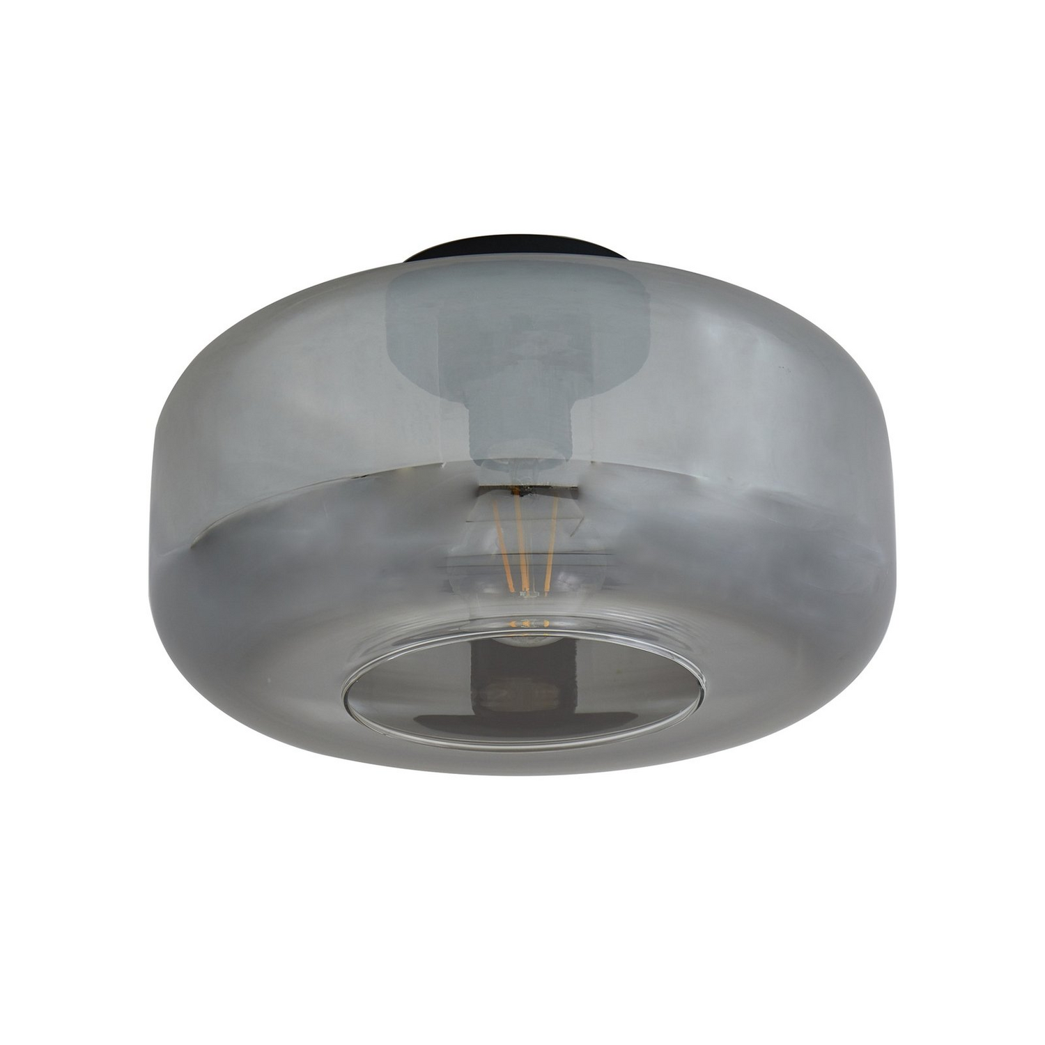 B-Ware Lindby Deckenleuchte Hildur ø 28,5 Cm Rauchgrau Glas Deckenlampe Lampe Leuchte