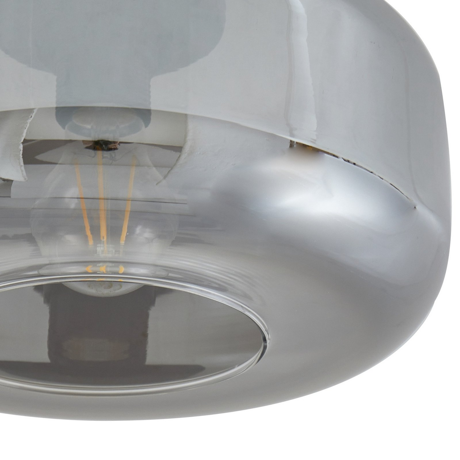 B-Ware Lindby Deckenleuchte Hildur ø 28,5 Cm Rauchgrau Glas Deckenlampe Lampe Leuchte