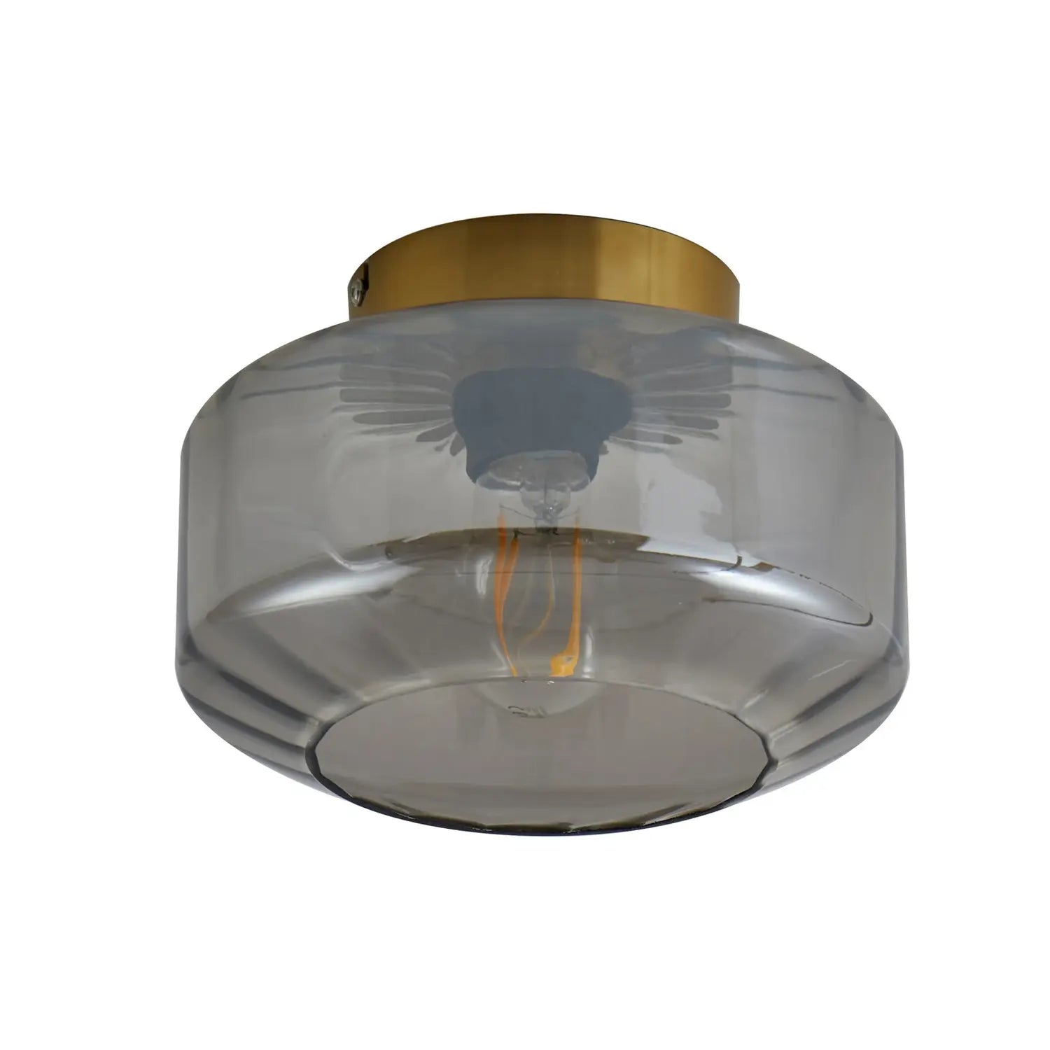 B-Ware Lindby Deckenleuchte Lampe Hildur Rauchgrau Glas ø 22 Cm