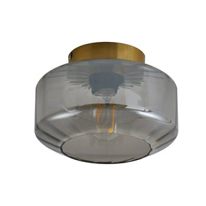 B-Ware Lindby Deckenleuchte Lampe Hildur Rauchgrau Glas ø 22 Cm