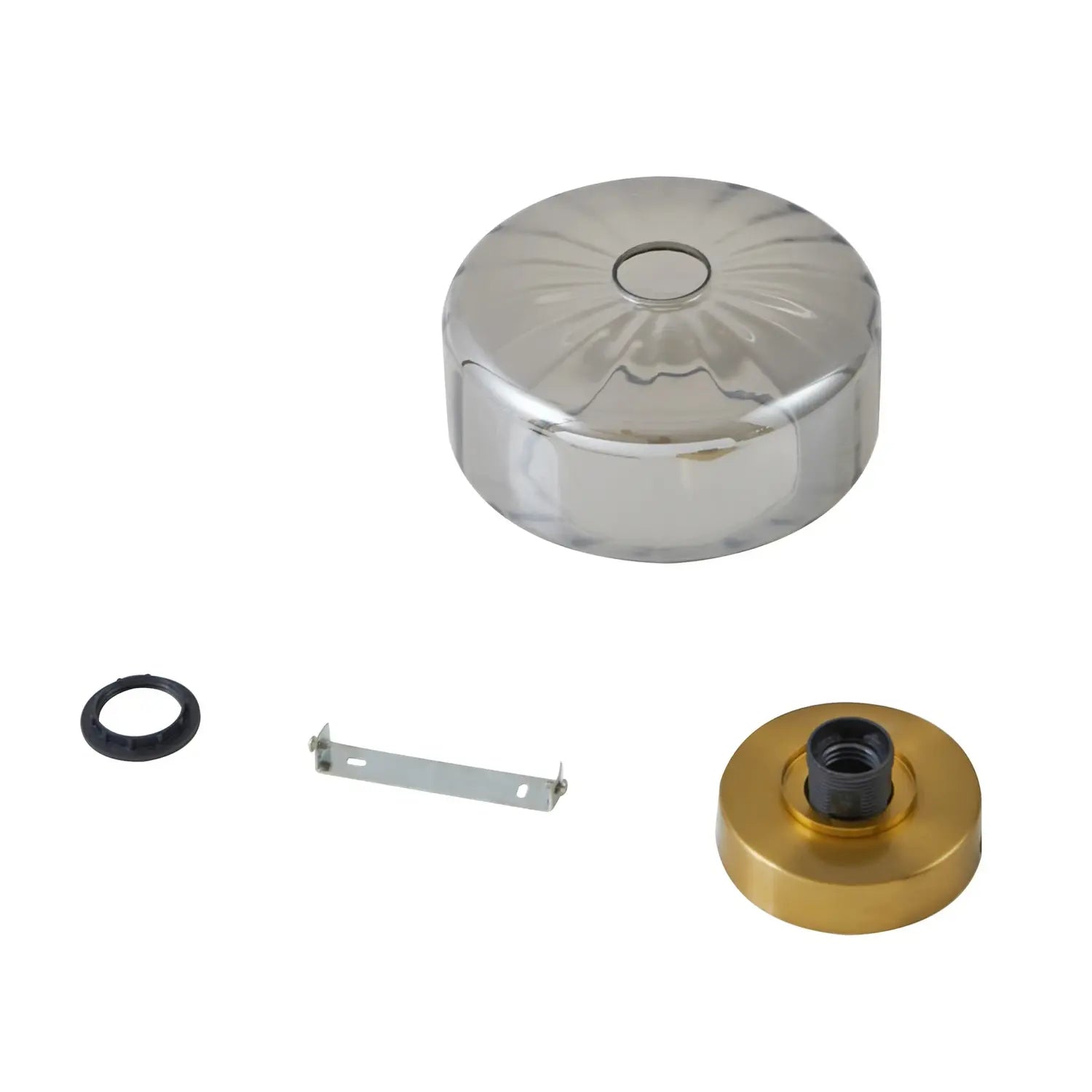 B-Ware Lindby Deckenleuchte Lampe Hildur Rauchgrau Glas ø 22 Cm