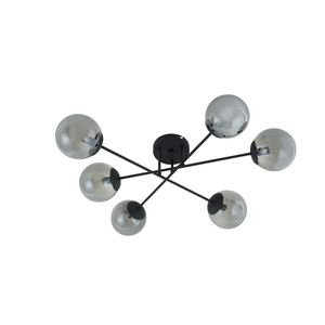 Plafonnier sphérique Lindby Isamer, gris fumé, ø 80 cm, luminaire, qualité B