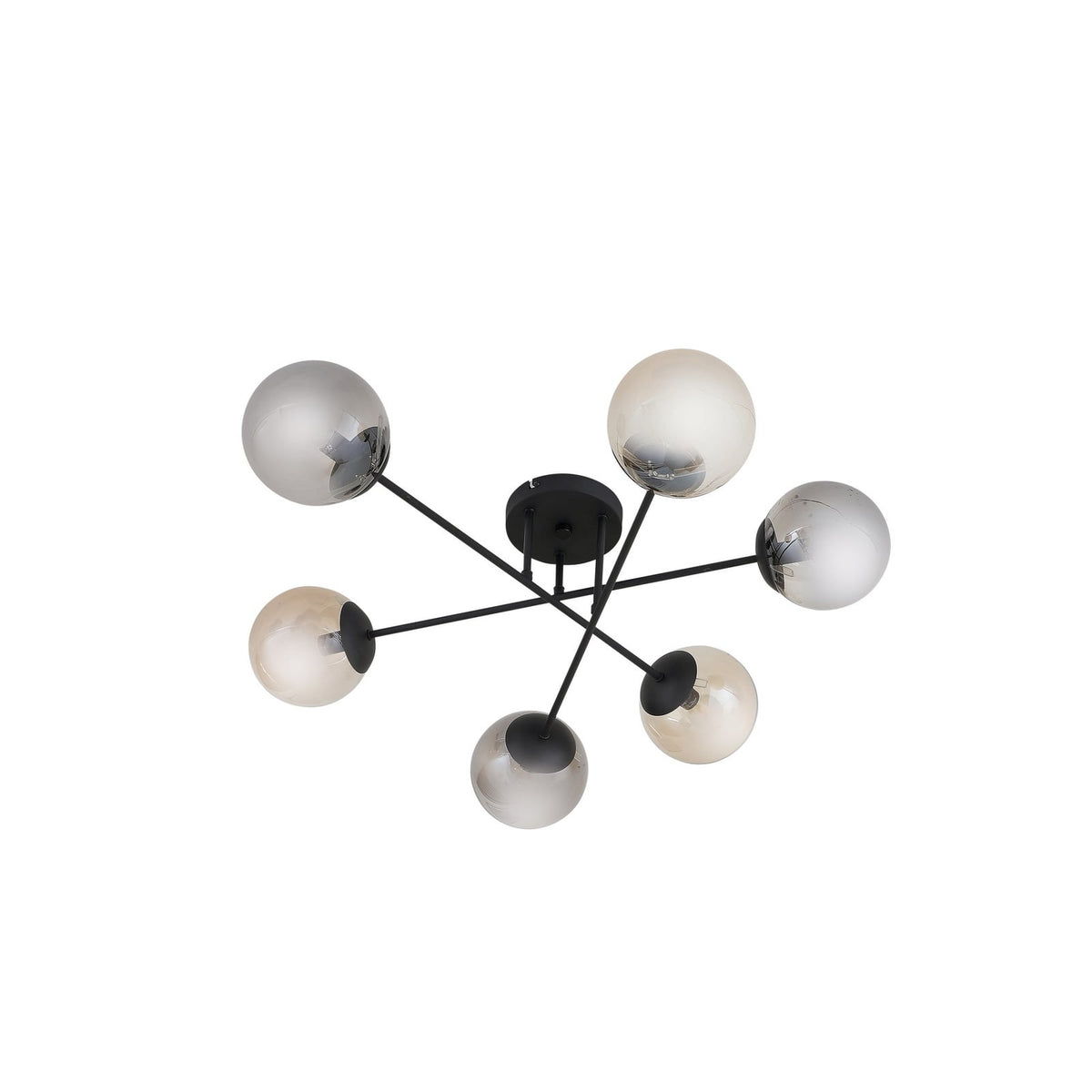 Lindby Deckenleuchte Lampe Isamer Kugel rauchgrau amber Glas Wohnzimmer - 4251911797732