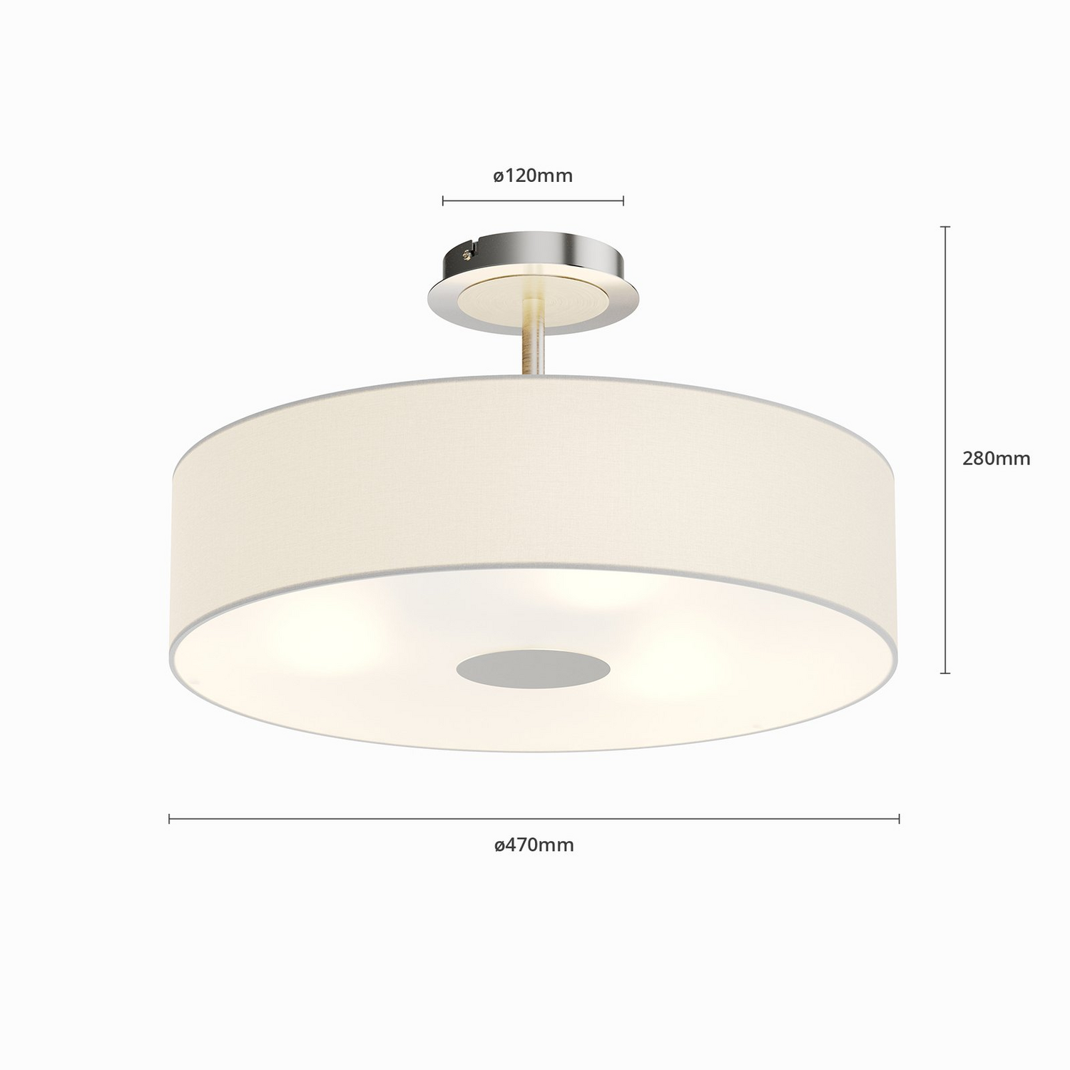 B-Ware Lindby Deckenleuchte Lampe Josia Weiß Stoff ø 47 Cm E27 Beleuchtung Siehe Text - 6291105709576