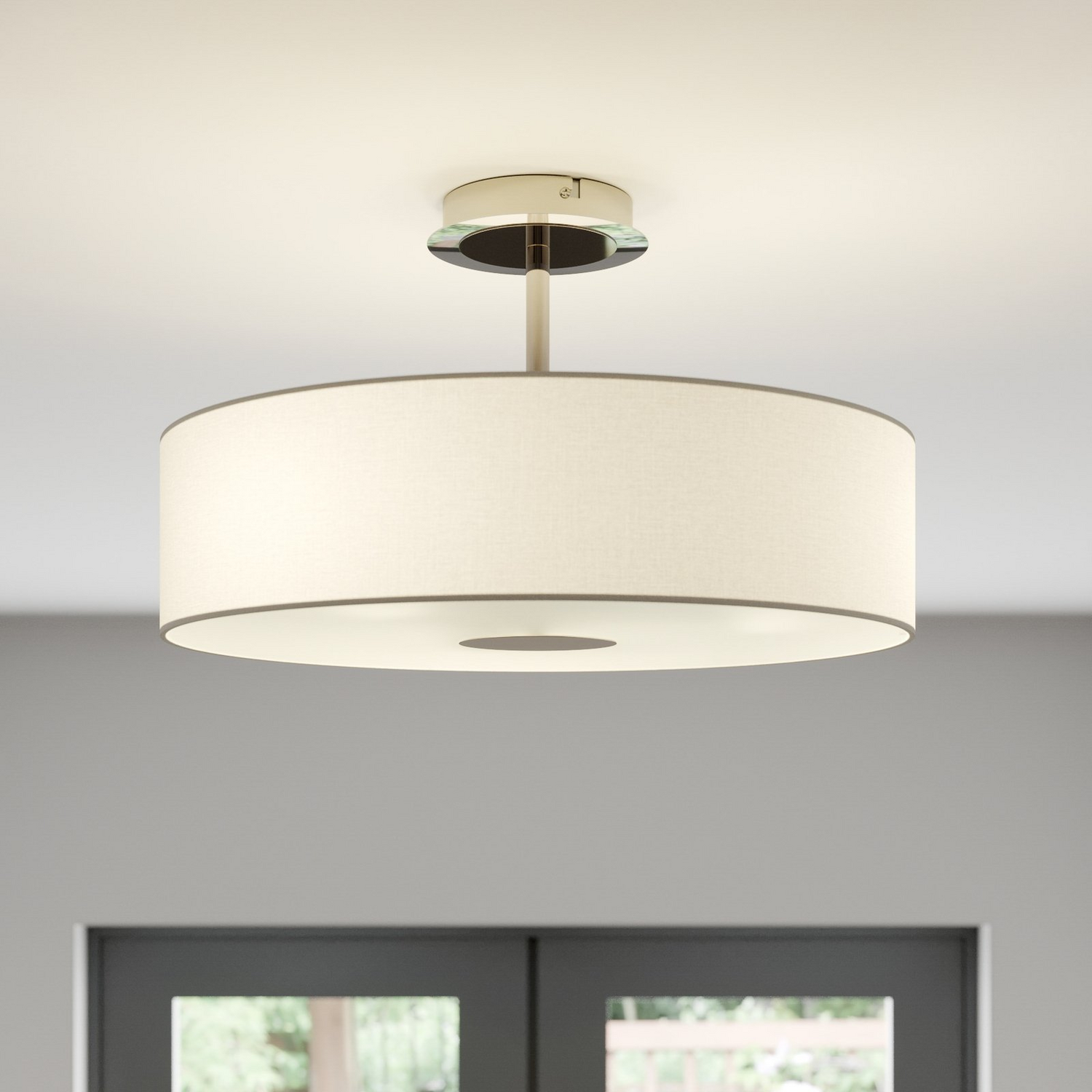 B-Ware Lindby Deckenleuchte Lampe Josia Weiß Stoff ø 47 Cm E27 Beleuchtung Siehe Text - 6291105709576