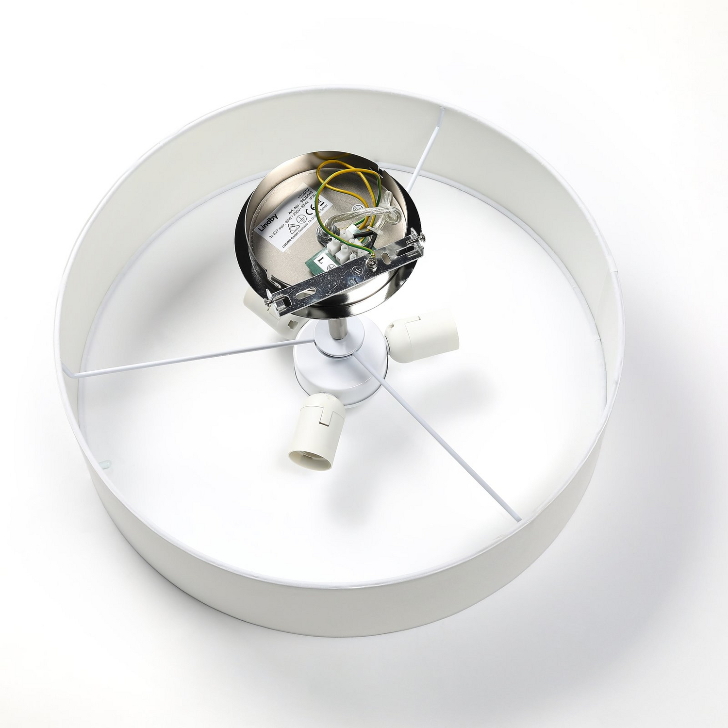 B-Ware Lindby Deckenleuchte Lampe Josia Weiß Stoff ø 47 Cm E27 Beleuchtung Siehe Text - 6291105709576