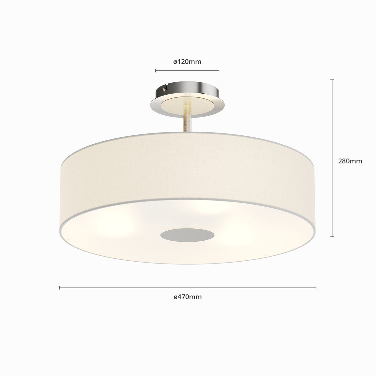 Lindby Deckenleuchte Josia LED Lampe Leuchte dimmbar nickel chrom Ø 47 cm 28 cm - 6291105709576