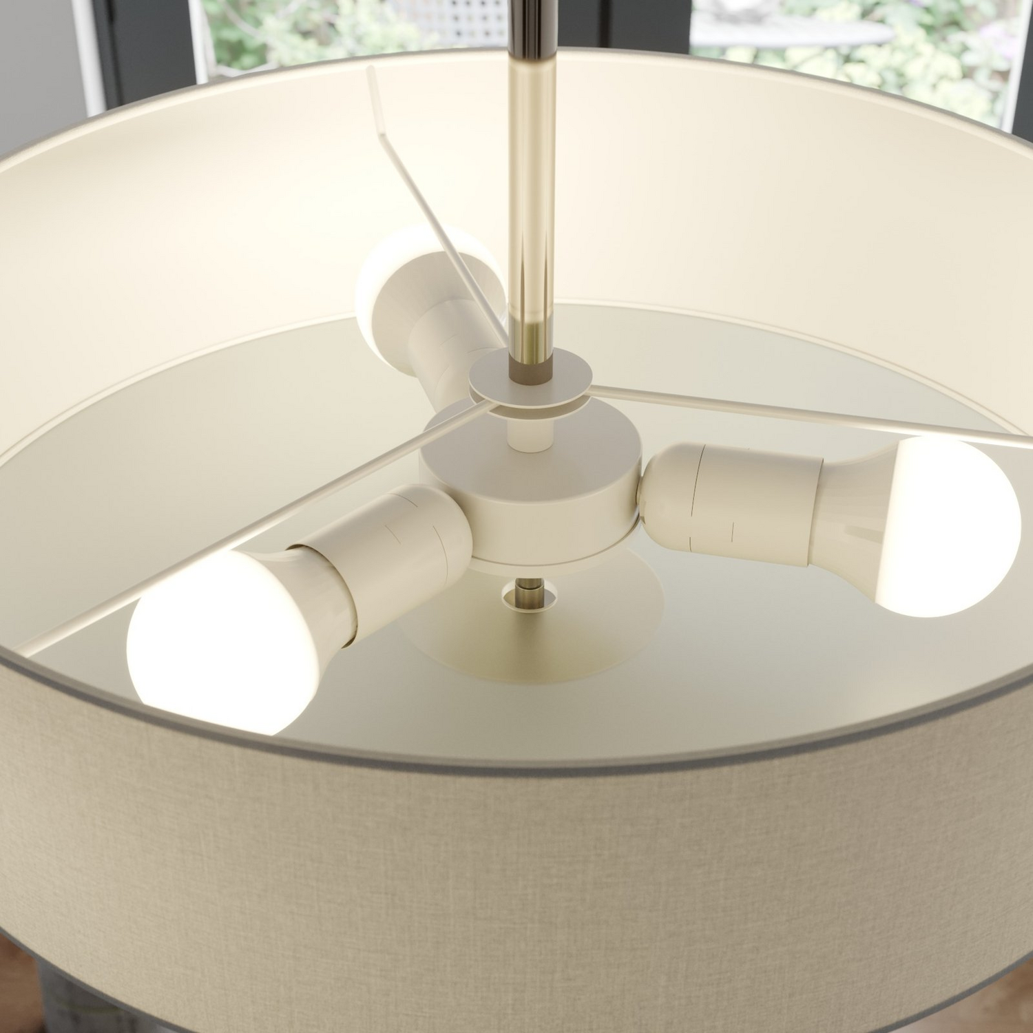 B-Ware Lindby Deckenleuchte Lampe Josia Weiß Stoff ø 47 Cm E27 Beleuchtung Siehe Text - 6291105709576