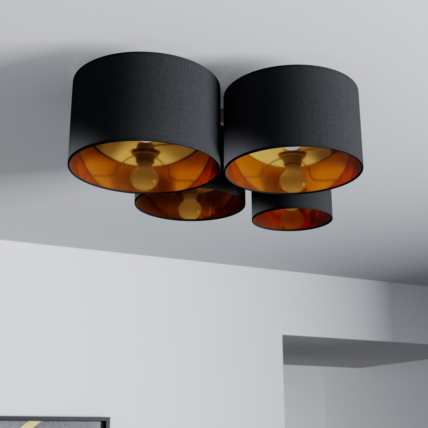 B-Ware Lindby Laurenz Deckenlampe Wohnzimmerleuchte Deckenlampe Deko Stoffleuchte E27 - 4251096585223