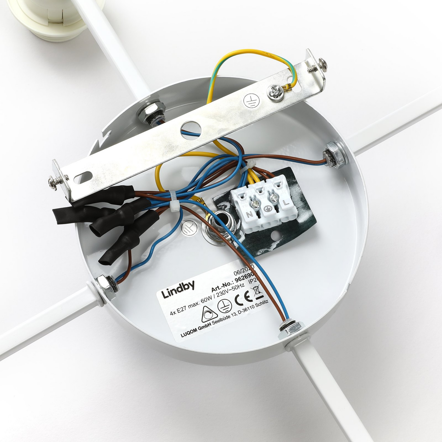 B-Ware Lindby Laurenz Deckenlampe Wohnzimmerleuchte Deckenlampe Deko Stoffleuchte E27 - 4251096585223