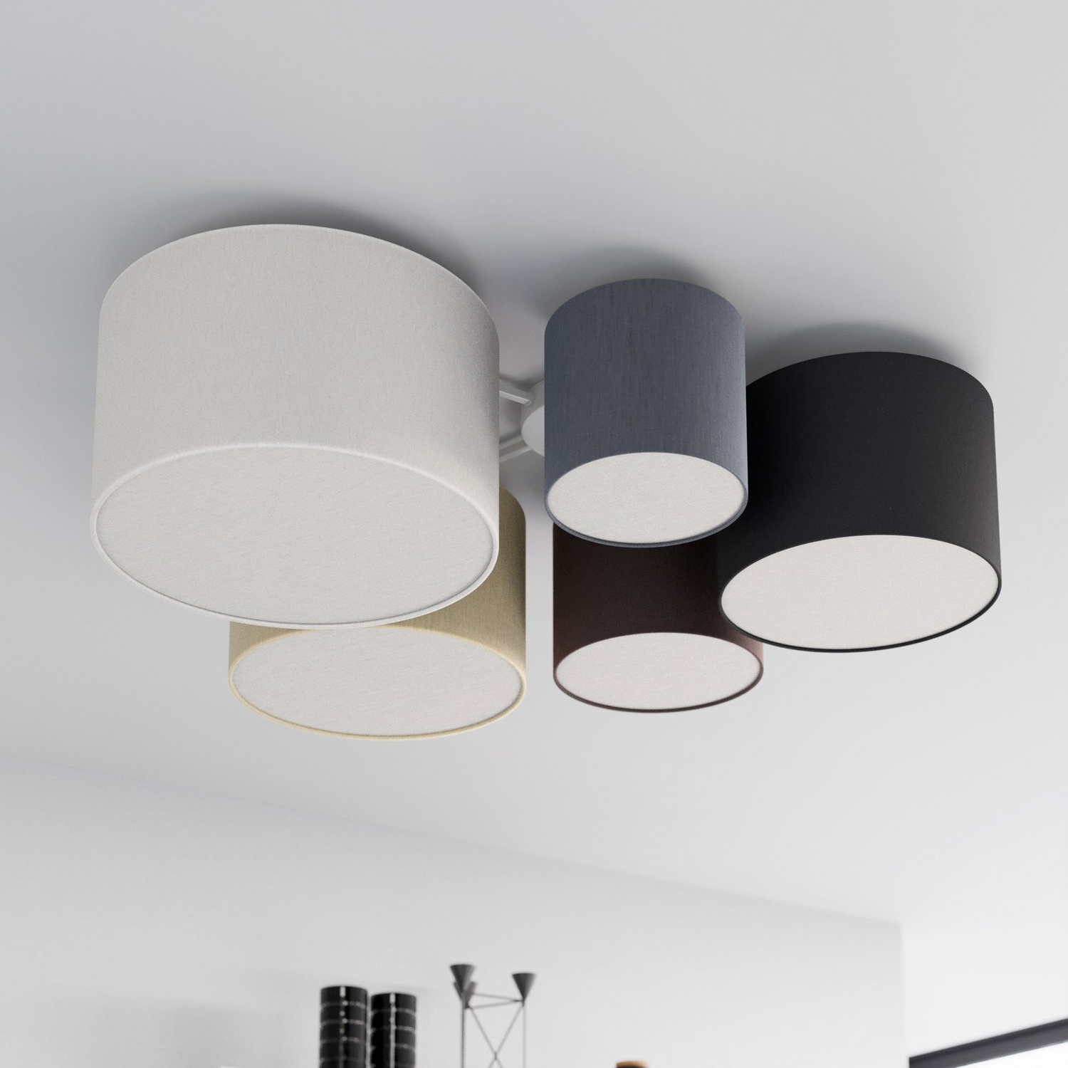 C-Ware Lindby Laurenz Deckenlampe 5 Flmg. E27 90cm Braun Beige Siehe Text/Foto - 4251096585360