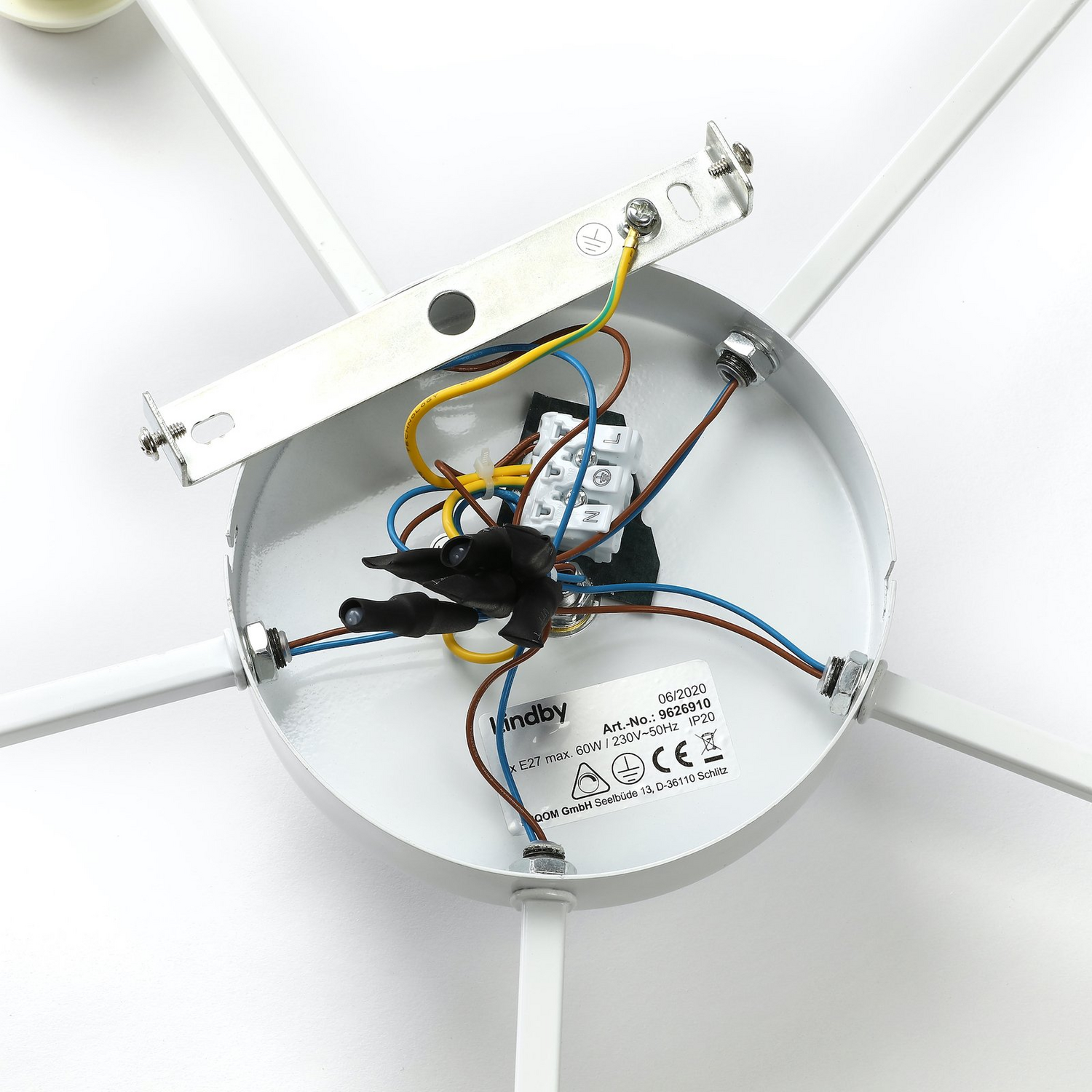 B-Ware Lindby Laurenz Deckenlampe Hängelampe 5 Flmg E27 90cm Braun Beige Siehe Text - 4251096585360