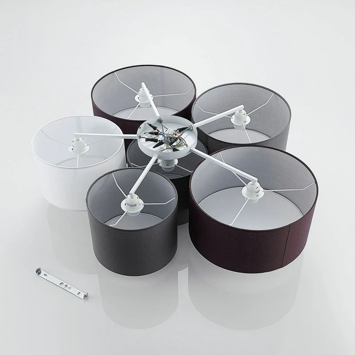 B-Ware Lindby Laurenz Deckenlampe Deckenleuchte Lampe 6 Flg E27 Grau Braun Siehe Text - 4251096563245