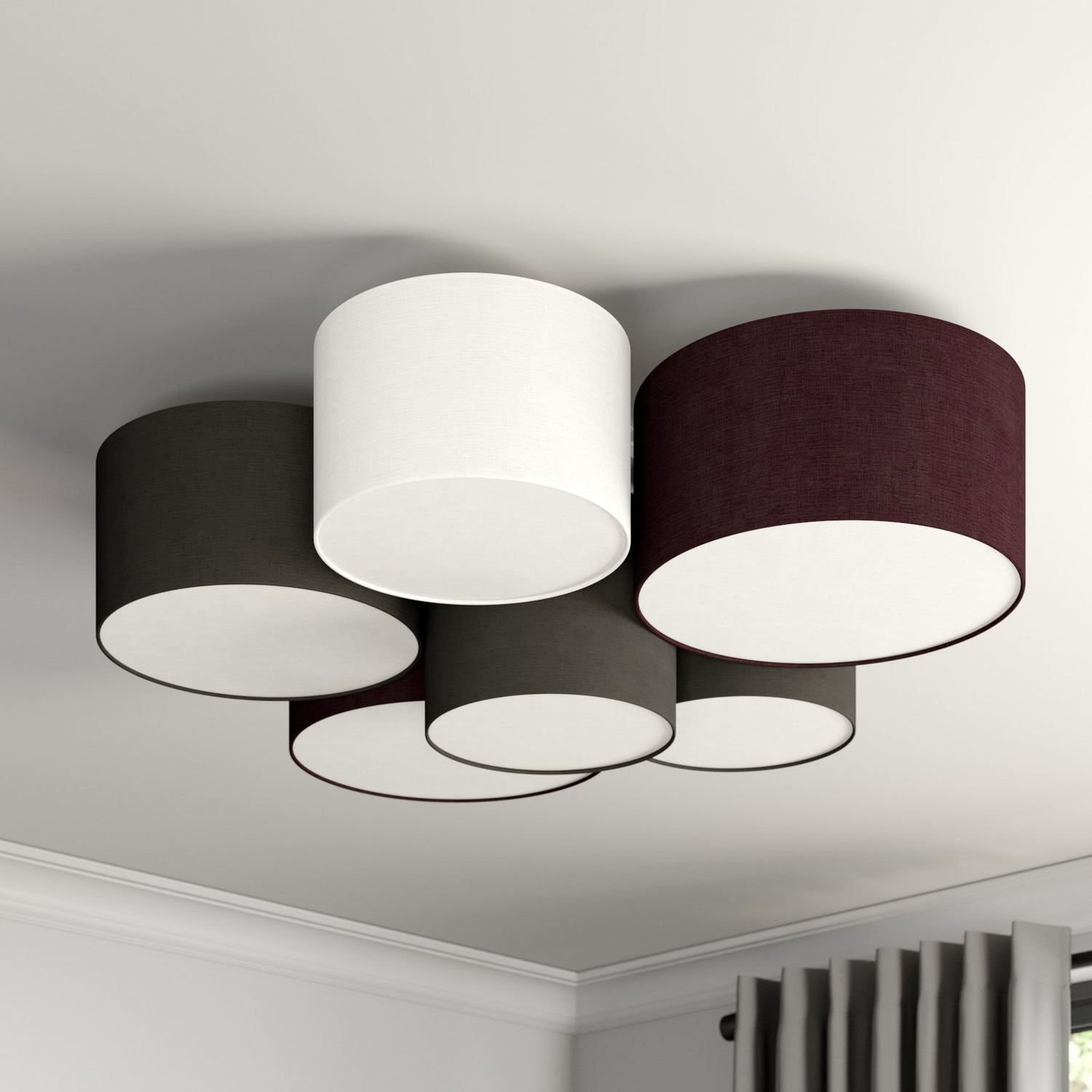 B-Ware Lindby Laurenz Deckenlampe Deckenleuchte 6 Flammig E27 Led Grau Braun Siehe Text - 4251096563245