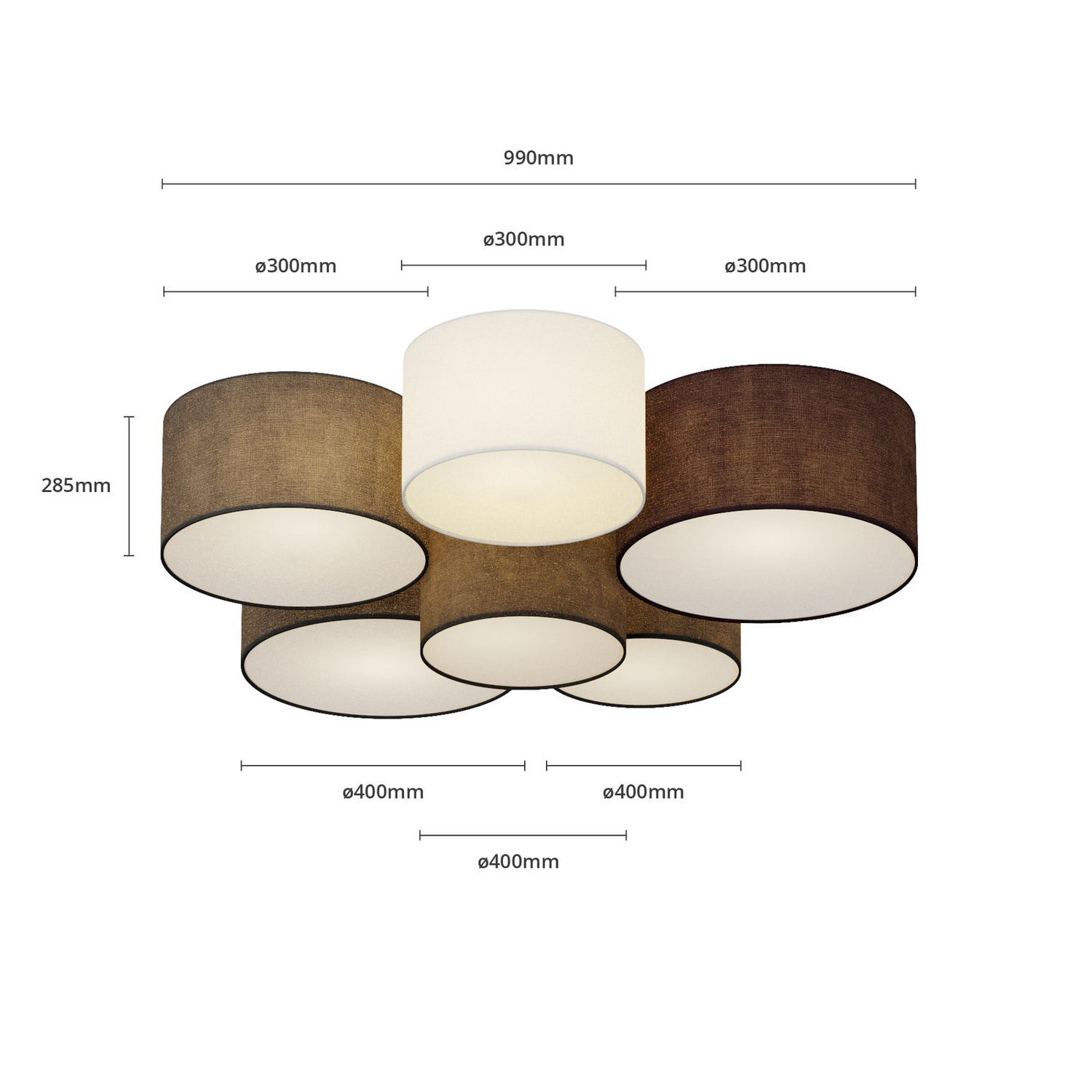 B-Ware Lindby Laurenz Deckenlampe Deckenleuchte 6 Flammig E27 Led Grau Braun Siehe Text - 4251096563245