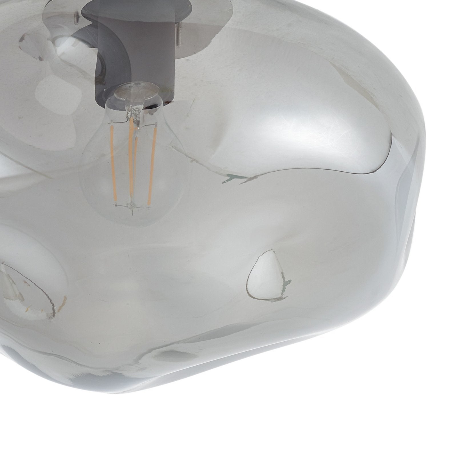 Lindby Deckenleuchte Lampe LED Lelia rauchgrau Glas Ø 35 cm E27 dimmbar Leuchte - 4251911798647