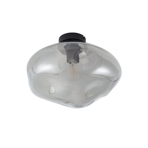 B-Ware Lindby Deckenleuchte Lampe LED Lelia rauchgrau Glas Ø 35 cm E27 dimmbar Leuchte
