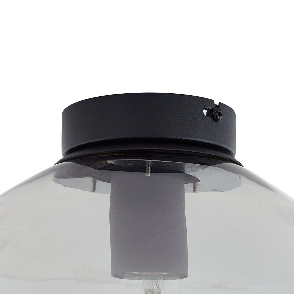 Lindby Deckenleuchte Lampe LED Lelia rauchgrau Glas Ø 35 cm E27 dimmbar Leuchte - 4251911798647