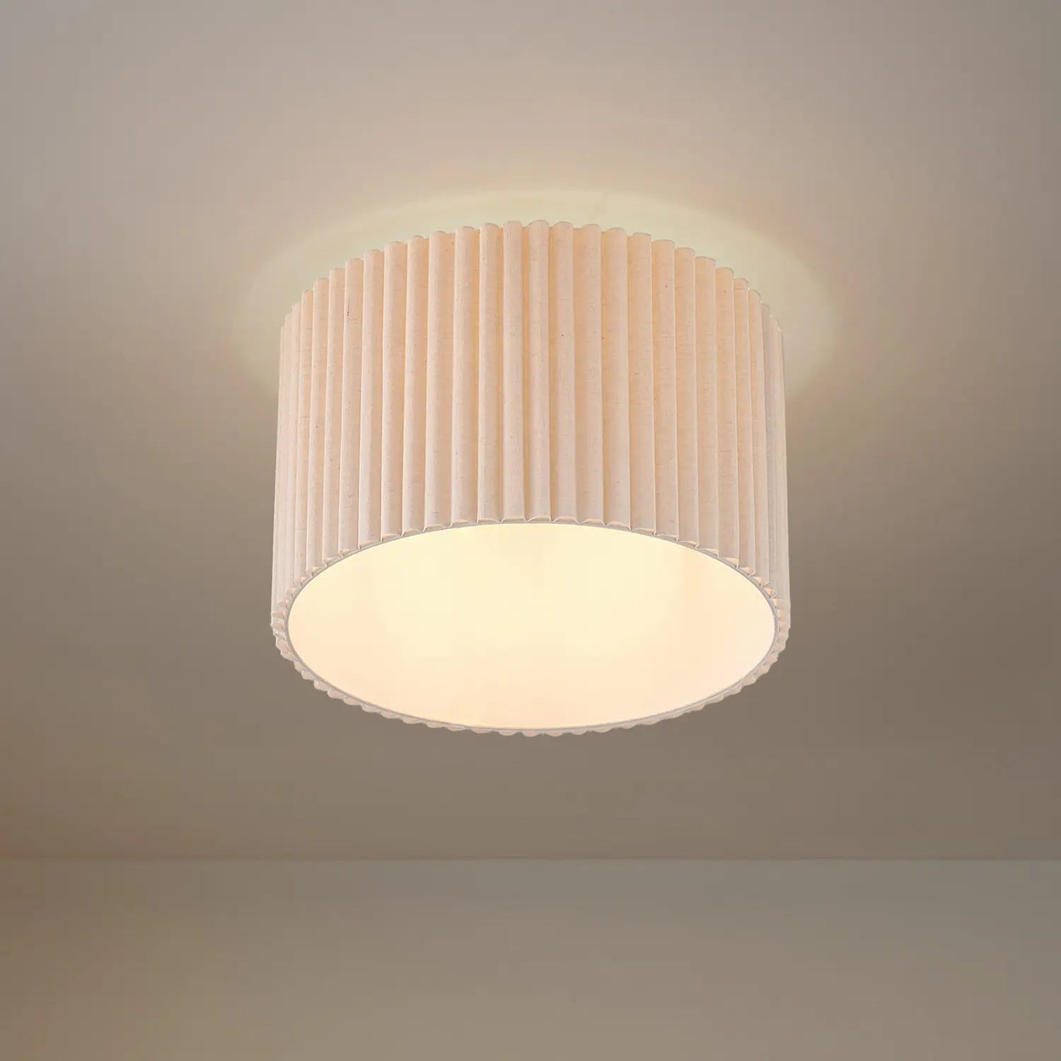 B-Ware Lindby Deckenleuchte Lampe Beleuchtung Leinen Cremefarben ø 45 Cm Libbie886