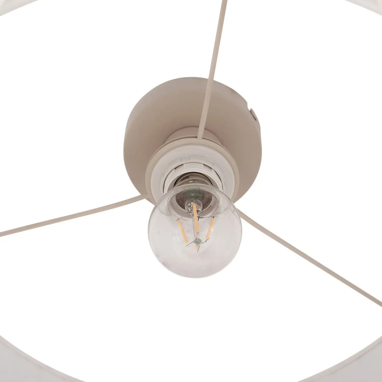 B-Ware Lindby Deckenleuchte Lampe Beleuchtung Leinen Cremefarben ø 45 Cm Libbie886