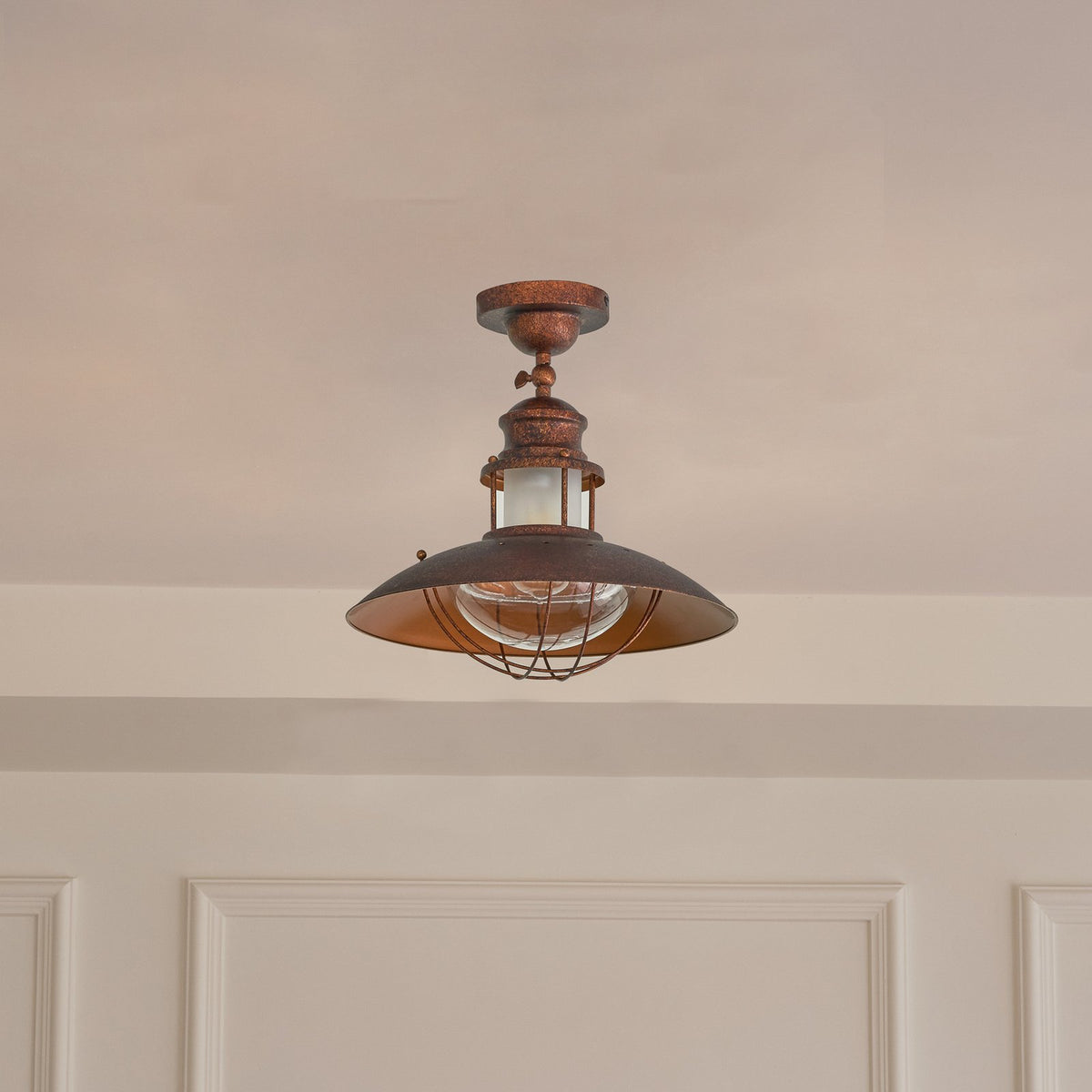 Lindby Deckenleuchte Louisanne LED Lampe Leuchte dimmbar braun Ø35cm 34,5cm - 4251096527216