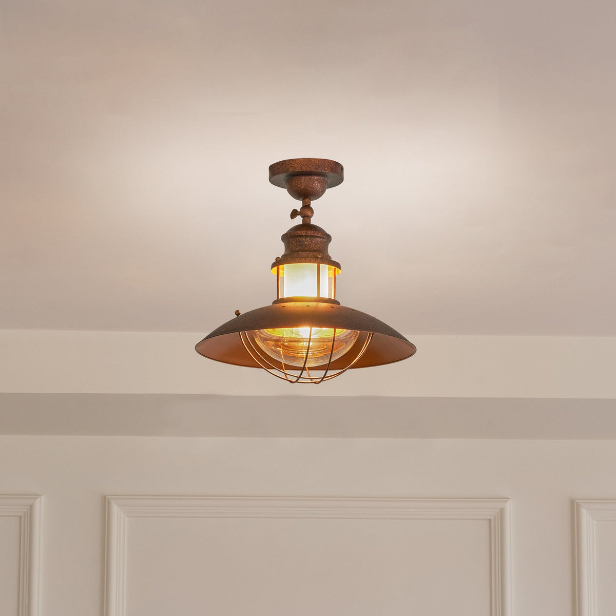Lindby Deckenleuchte Louisanne LED Lampe Leuchte dimmbar braun Ø35cm 34,5cm - 4251096527216
