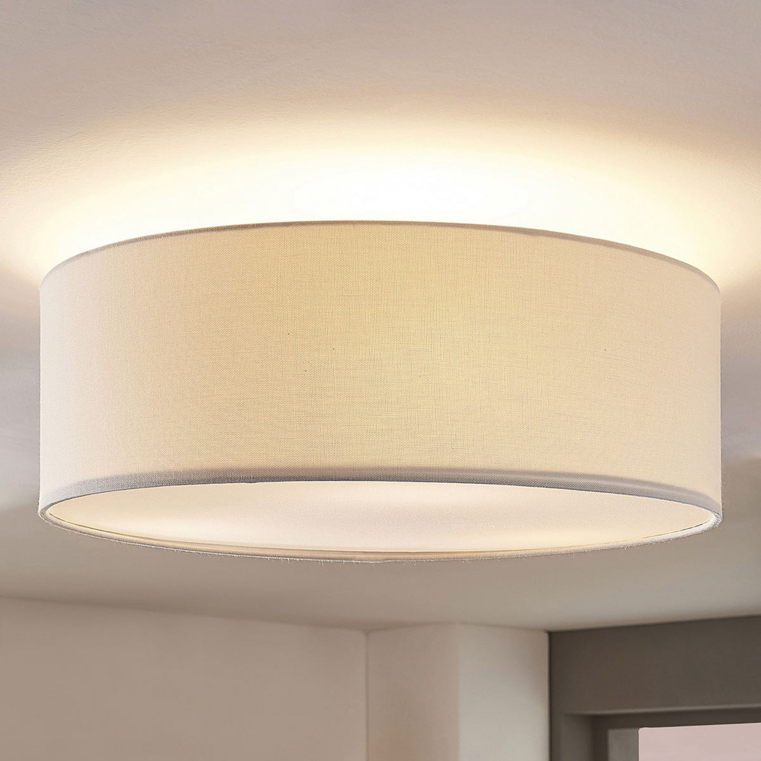 B-Ware Lindby Stoff Deckenlampe Mariat Wohnzimmerleuchte Deckenlampe Deckenlicht E27 - 4251096549232