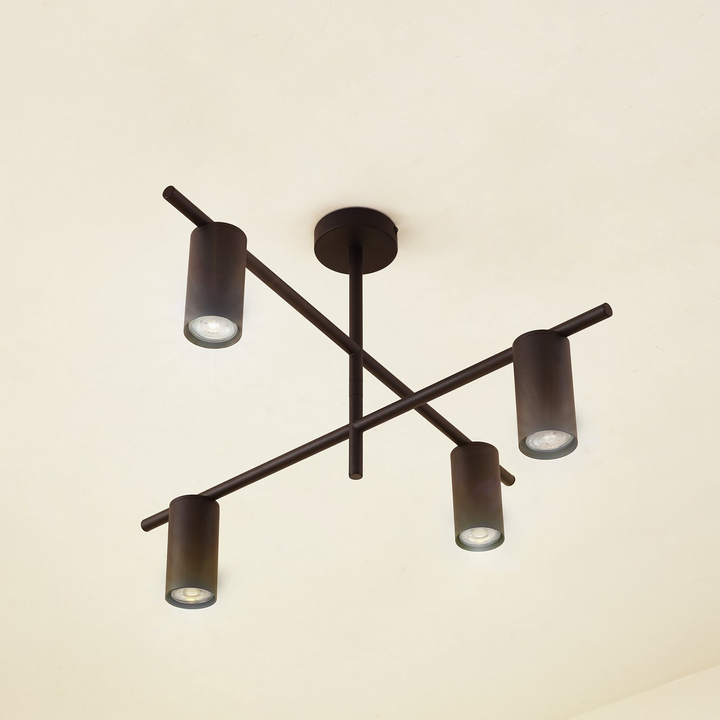 Lindby Deckenleuchte Lampe Beleuchtung Marilou Schwarz 4 Flammig ø 70cm B-Ware