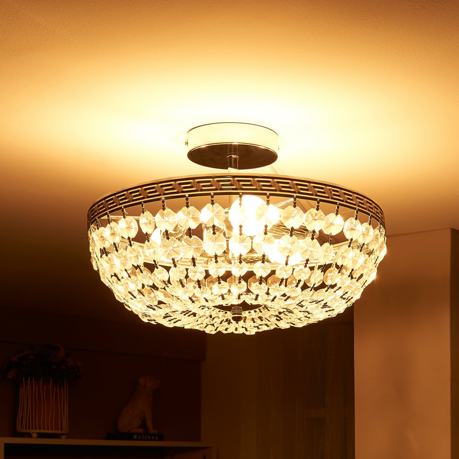 B-Ware Lindby Kristall Deckenlampe Mondrian Wohnzimmerleuchte Kronleuchter Hängelampe