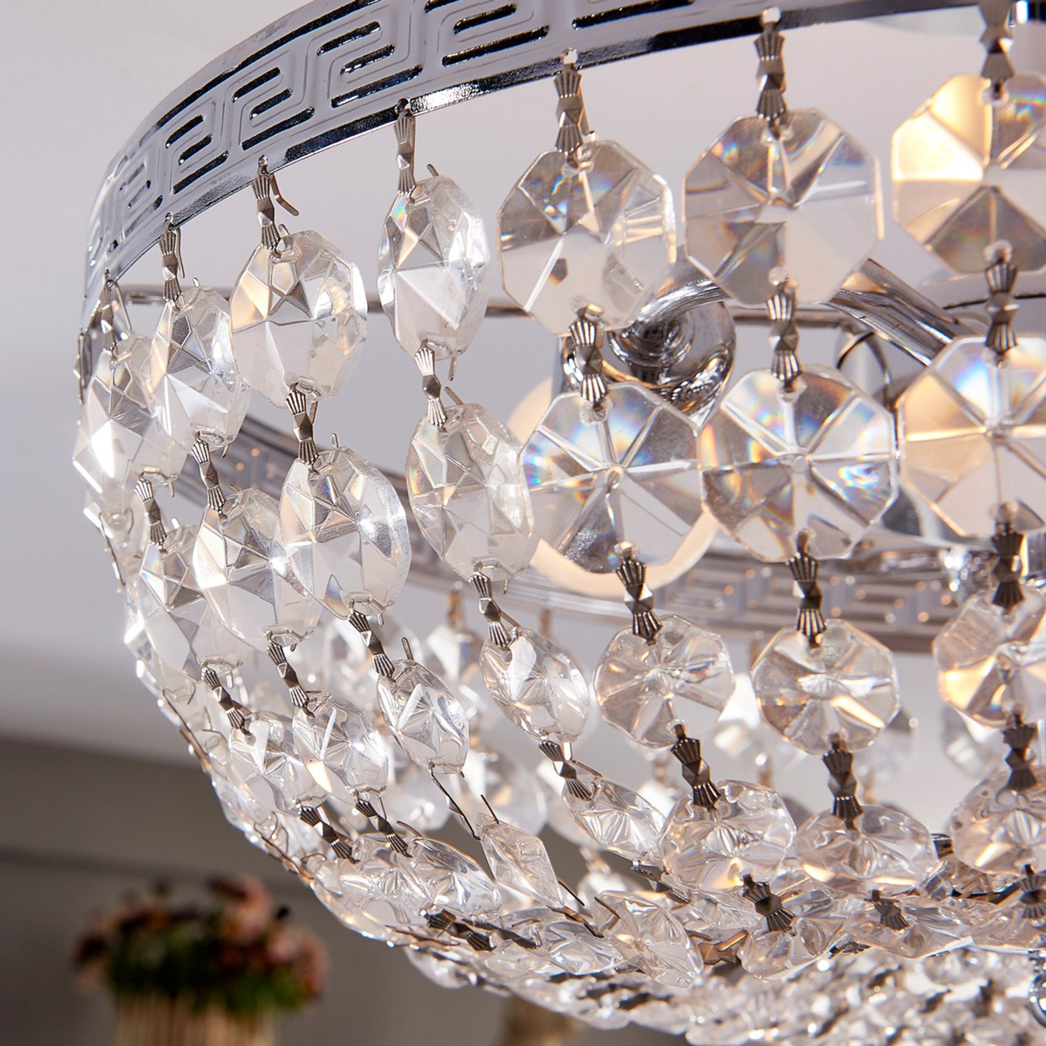 B-Ware Lindby Kristall Deckenlampe Mondrian Wohnzimmerleuchte Kronleuchter Hängelampe