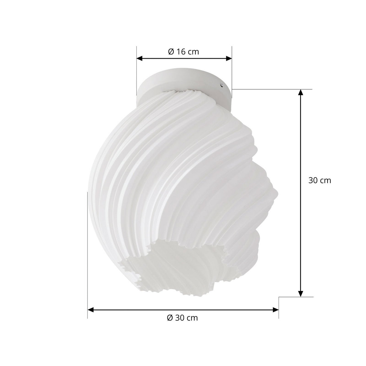 Lindby Deckenleuchte Lampe Nuvia weiß 3D Druck Höhe 32 cm Beleuchtung - 4255830901294