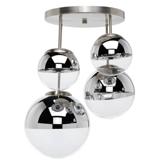Lindby Deckenleuchte Deckenlampe Ravena Kugeln klar chrom nickel matt E27 LED - 4251096551136