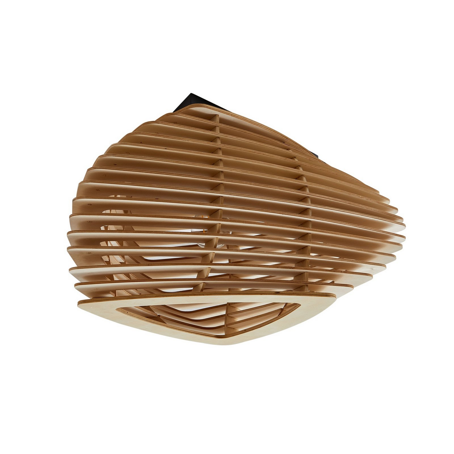 B-Ware Lindby Deckenleuchte Sanza Holzleuchte 50cm Schwarz Geschwungen Skandinavisch - 4251911795912