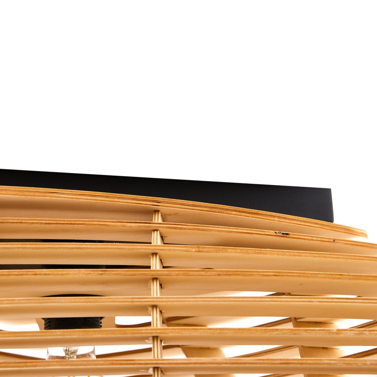B-Ware Lindby Deckenleuchte Sanza Holzleuchte 50cm Schwarz Geschwungen Skandinavisch - 4251911795912