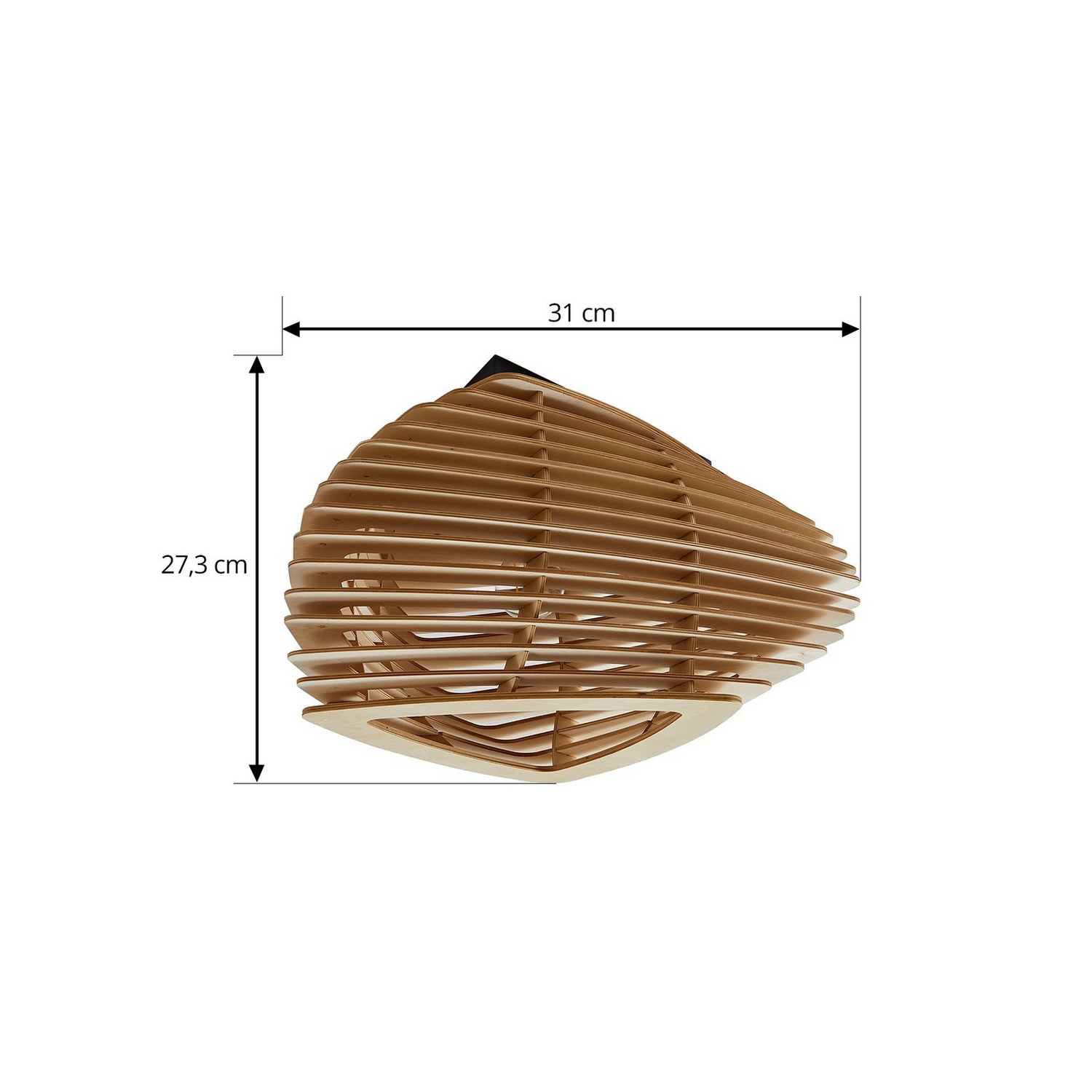 B-Ware Lindby Deckenleuchte Sanza Holzleuchte 50cm Schwarz Geschwungen Skandinavisch - 4251911795912