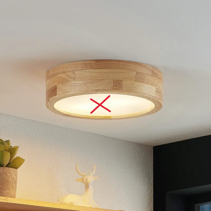 B-Ware Lindby Tanju Deckenlampe Deckenlicht Leuchte Eichenholz ø30cm Siehe Text/Foto - 4251911729030