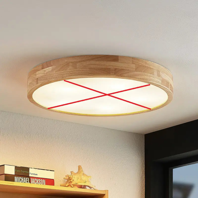 B-Ware Lindby Tanju Deckenlampe Lampe Leuchte E27 Eiche Weiß ø60cm Siehe Text/Foto - 4251911729061
